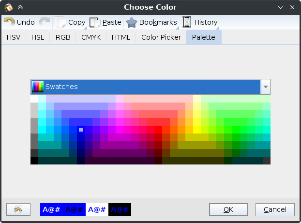 Color Chooser Swatches Palette